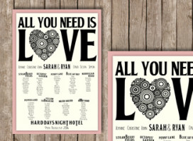 All You Need Is Love – A0 Seating Plan