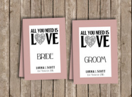 All You Need Is Love – Tent Place Card