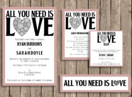 All You Need Is Love – Belly Band Invitation Set