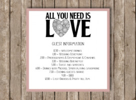 All You Need Is Love – Guest Information Card Insert