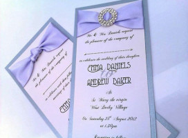 Postcard Wedding Invitation With Ribbon Knot