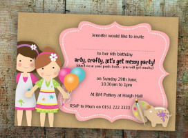 Art’s & Craft Birthday Party Invitations