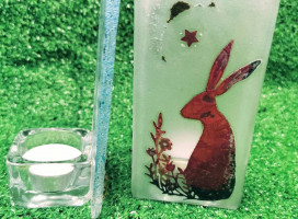 Glass Hare Tea Light Holders