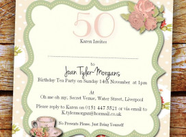 Vintage Tea Party Birthday Invitation